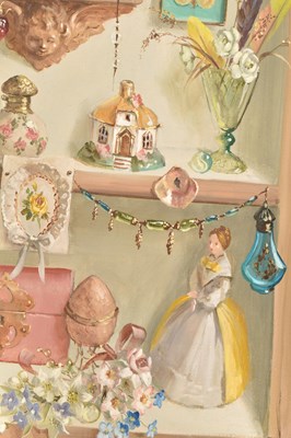 Lot 384 - DEBORAH JONES (1921-2012) - 1979 OIL ON CANVAS CABINET OF SOUVENIRS