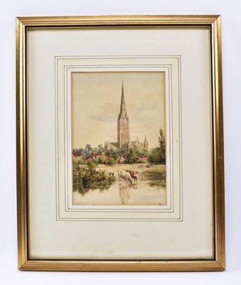 Lot 337 - FRANCIS PHILIP BARRAUD (1824-1901) - SALISBURY - WATERCOLOUR ON PAPER