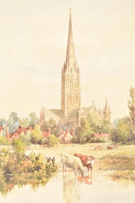 Lot 337 - FRANCIS PHILIP BARRAUD (1824-1901) - SALISBURY - WATERCOLOUR ON PAPER