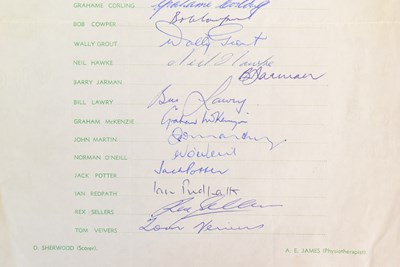 Lot 89 - CRICKET - 1964 AUSTRALIAN CRICKET TEAMSHEET SIGNED
