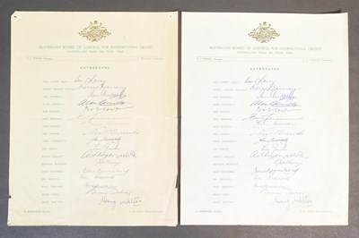 Lot 128 - CRICKET - AUSTRALIA 1968 - AUTOGRAPHED TEAM SHEET