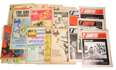 Lot 73 - COUNTERCULTURE - COLLECTION OF 1970S INK & 7 DAYS NEWSPAPER MAGAZINES