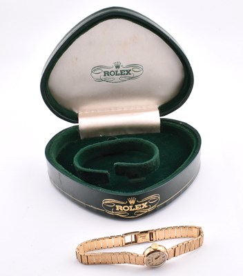 Lot 24 - LADIES 9CT GOLD ROLEX PRECISION WRISTWATCH