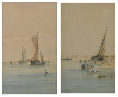 Lot 381 - RICHMOND MARKES - PAIR OF 19TH CENTURY THAMES BARGE WATERCOLOURS