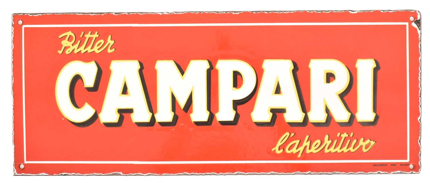 Lot 153 - CAMPARI - REPRODUCTION ENAMEL ADVERTISING SIGN