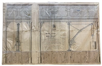 Lot 82 - LATE 19TH CENTURY WATER TANK & COAL STAGE BLUEPRINT