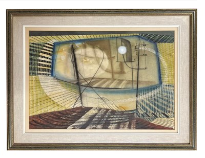 Lot 386 - JOHN TUNNARD (1900-1971) - THEATRE - MIXED MEDIA ON PAPER PAINTING