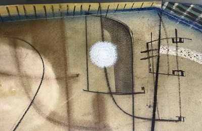 Lot 386 - JOHN TUNNARD (1900-1971) - THEATRE - MIXED MEDIA ON PAPER PAINTING