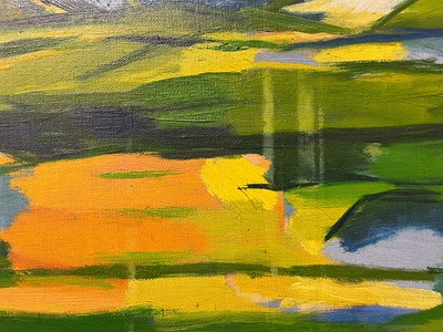 Lot 53 - PHILIP SUTTON (B. 1928) - 1955 OIL ON CANVAS LANDSCAPE PAINTING