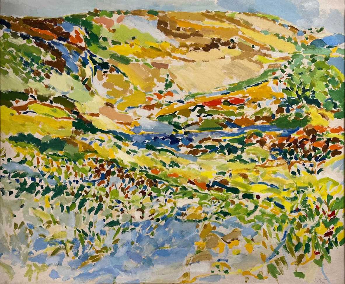 Lot 420 - PHILIP SUTTON (B. 1928) - JUNE 1956 OIL ON CANVAS LANDSCAPE PAINTING