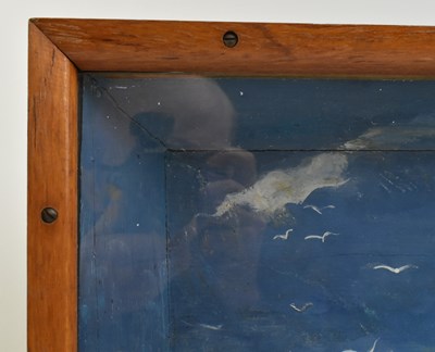 Lot 535 - VICTORIAN 19TH CENTURY CASED SAILOR-MADE HALF MODEL SHIP DIORAMA