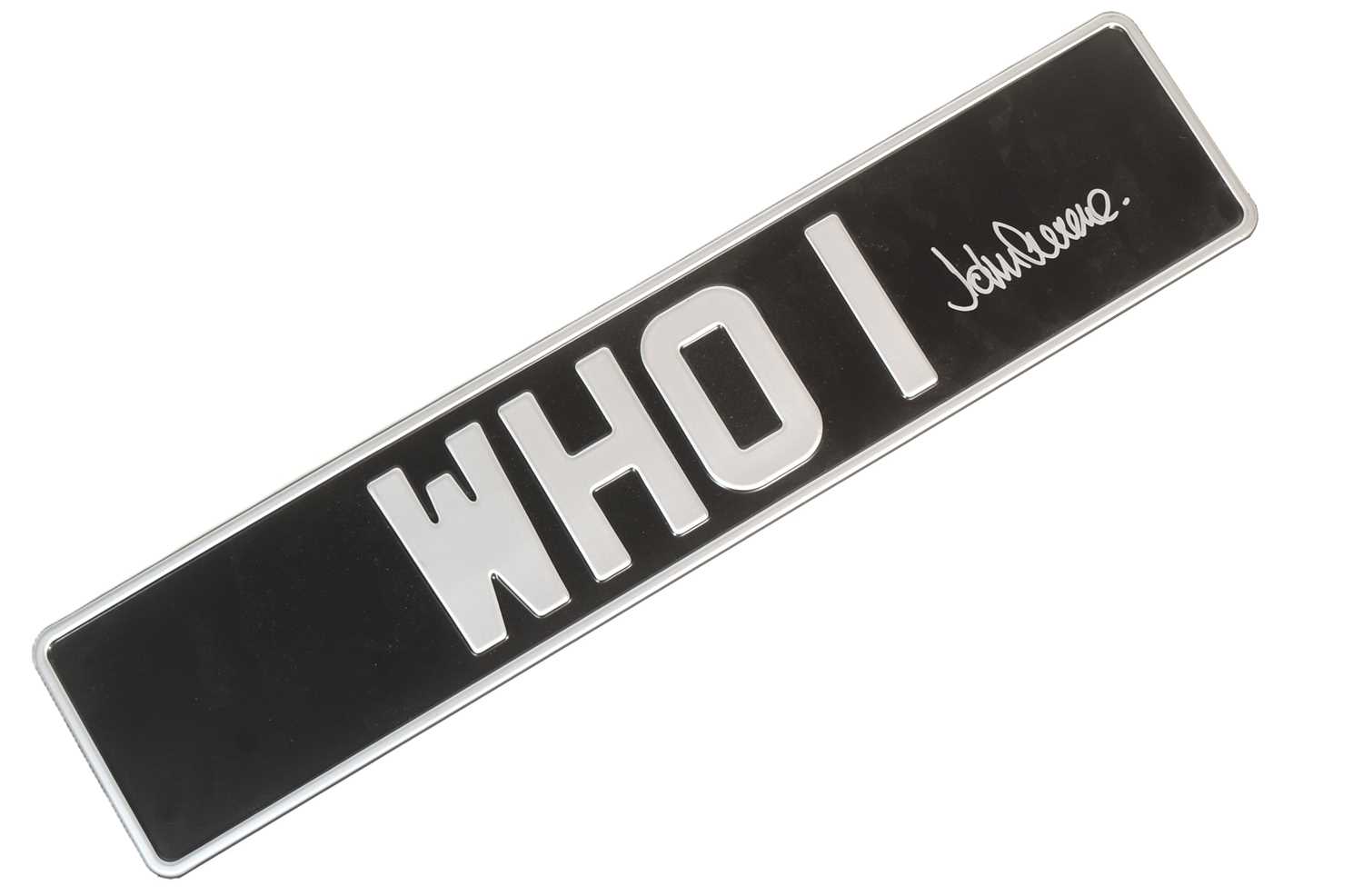 Lot 164 - DOCTOR WHO (TV SERIES) - JOHN LEVENE SIGNED NUMBER PLATE