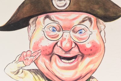 Lot 34 - BENNY HILL - ROBERTSON (CARTOONIST) - ORIGINAL PUBLISHED CARICATURE CARTOON