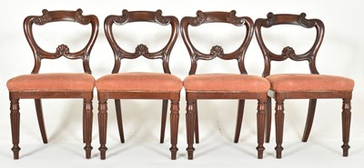 Lot 462 - FOUR 19TH CENTURY WILLIAM IV MAHOGANY KIDNEY BACK DINING CHAIRS