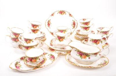 Lot 64 - ROYAL ALBERT - OLD COUNTRY ROSES - MID CENTURY PORCELAIN TEA SET