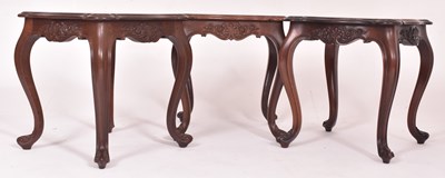 Lot 247 - HIGH VICTORIAN REVIVAL SET OF 3 MAHOGANY LOW OCCASIONAL TABLES