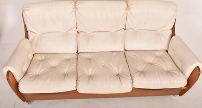 Lot 238 - WILKINS FOR G PLAN - TEAK FRAMED THREE SEATER SOFA