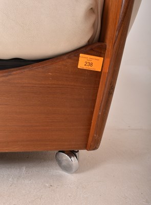 Lot 238 - WILKINS FOR G PLAN - TEAK FRAMED THREE SEATER SOFA