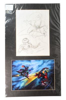 Lot 36 - MARVEL COMICS - DIMITRIS PATELIS - SPIDER-MAN SKETCH & SIGNED PRINT