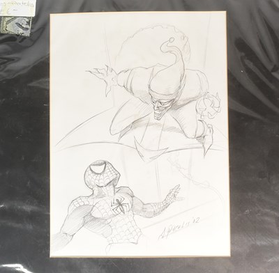 Lot 36 - MARVEL COMICS - DIMITRIS PATELIS - SPIDER-MAN SKETCH & SIGNED PRINT