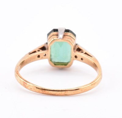 Lot 110 - ART DECO 18CT GOLD PLATINUM TOURMALINE & DIAMOND RING