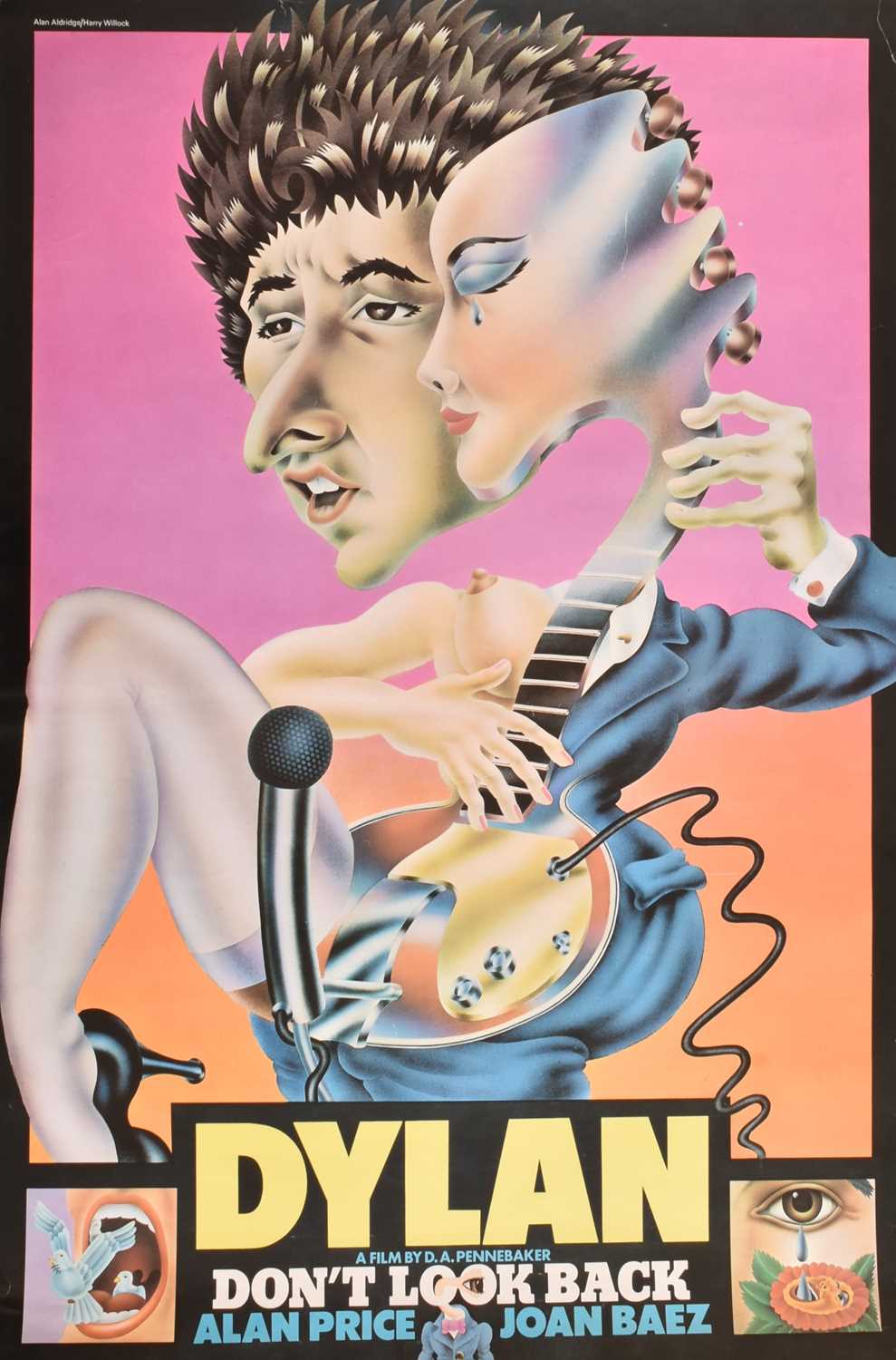 Lot 70 - BOB DYLAN - DON'T LOOK BACK - 1970s FULL-COLOUR ART POSTER