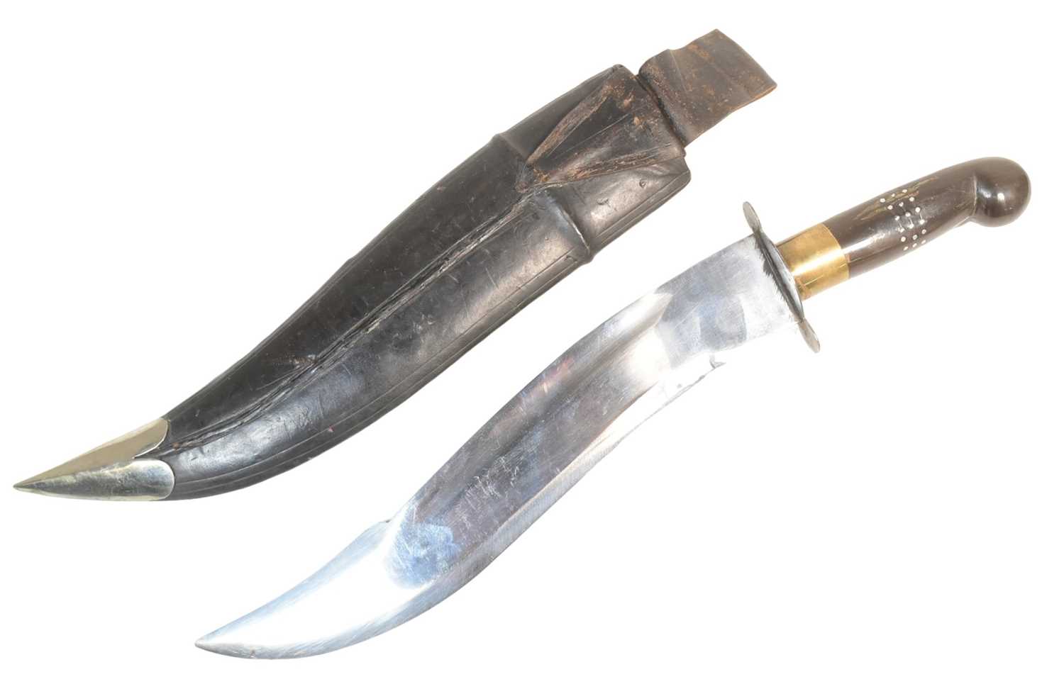 Lot 324 - KUKRI STYLE KNIFE WITH ARMOUR PIERCING TIP