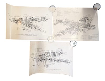 Lot 86 - THE AEROPLANE - SET OF THREE VINTAGE DETAILED POSTERS