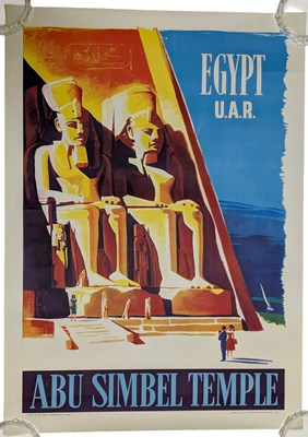 Lot 11 - EGYPT U.A.R - ABU SIMBEL TEMPLE - VINTAGE TRAVEL POSTER