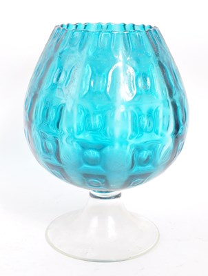 Lot 69 - EMPOLI - LARGE MID CENTURY ITALIAN BLUE OPTICAL GLASS