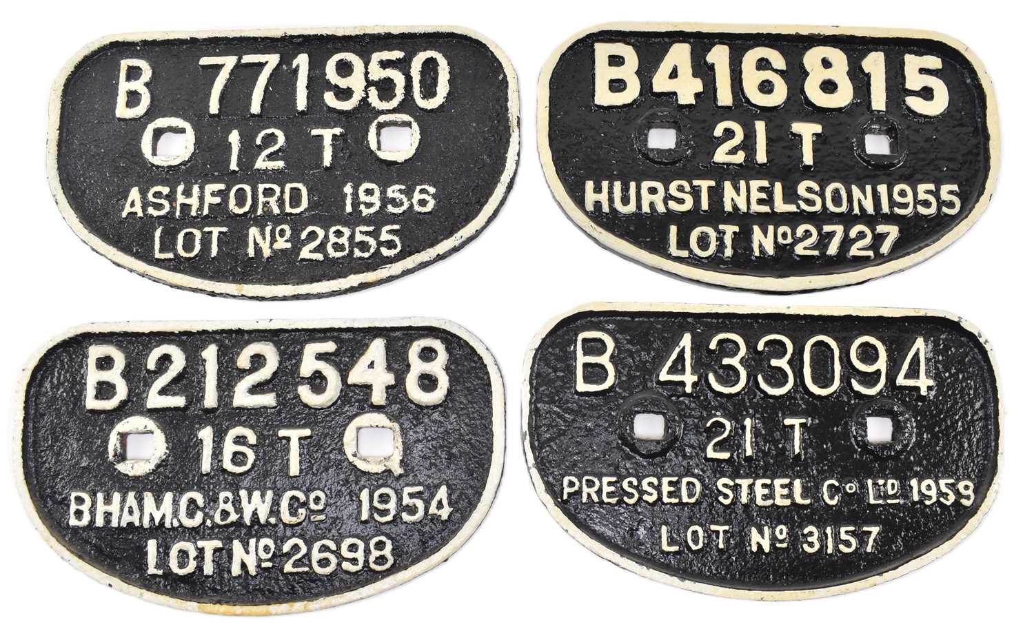 Lot 189 - RAILWAYANA - SELECTION OF FOUR CAST IRON WAGON PLATES