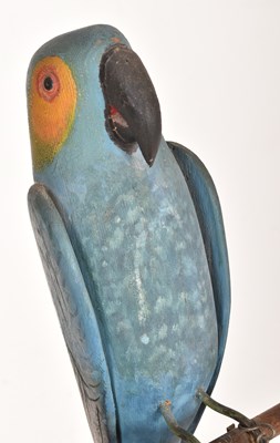 Lot 269 - EARLY 20TH CENTURY PAINTED PARROT RAISED ON ART DECO ASHTRAY STAND