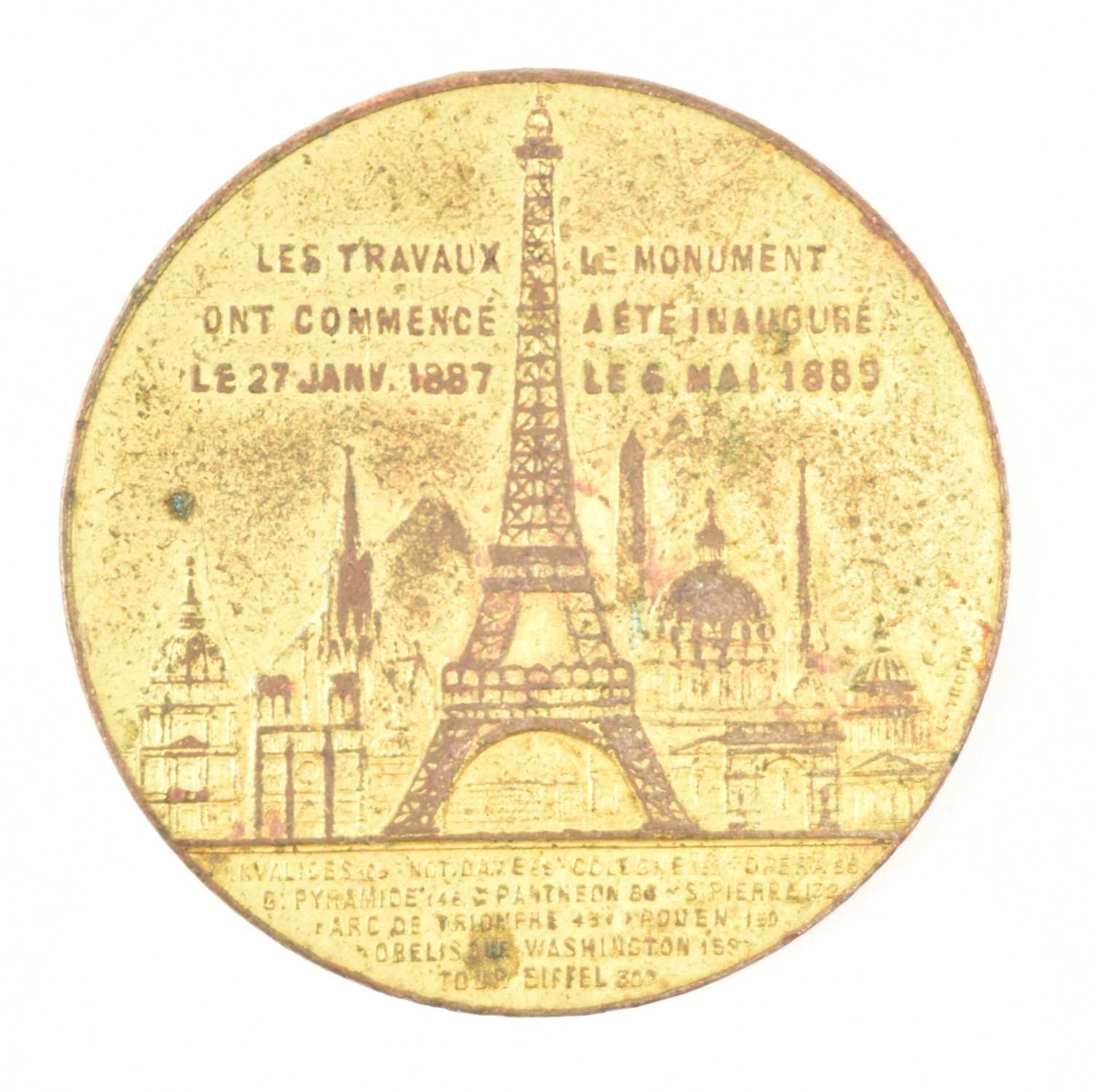 Lot 59 - LA TOUR EIFFEL - 1889 SOUVENIR TOKEN FROM CLIMBING THE EIFFEL TOWER