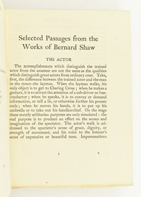 Lot 33 - BERNARD SHAW, GEORGE. 1912 SELECTED PASSAGES PRESENTATION COPY FROM CHARLOTTE F. SHAW