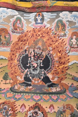 Lot 276 - 20TH CENTURY TIBETAN THANGKA DEPICTING MAHAKALA 二十世纪大黑天像唐卡