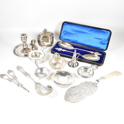 Lot 160 - COLLECTION OF VARIOUS 19TH CENTURY WHITE METAL FLATWARES