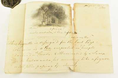 Lot 207 - POWELL, THOMAS. 1805 POEMS SCARCE POETRY COLLECTION WTIH ORIGINAL SKETCH