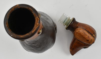 Lot 68 - ITALIAN EMPOLI STYLE MID CENTURY CIRCA 1950S LEATHER DACHSHUND DECANTER