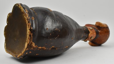 Lot 68 - ITALIAN EMPOLI STYLE MID CENTURY CIRCA 1950S LEATHER DACHSHUND DECANTER