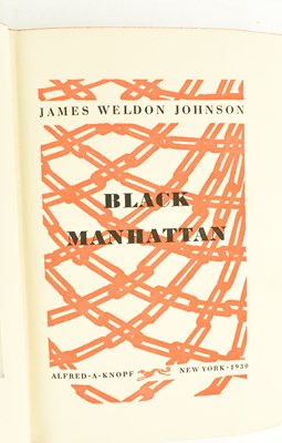 Lot 150 - JOHNSON, JAMES WELDON. 1930 BLACK MANHATTAN 1ST EDITION IN SCARCE DUST WRAPPER