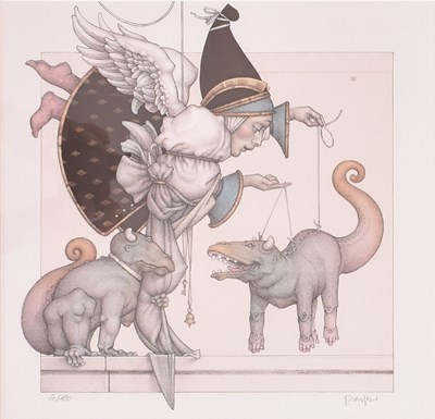 Lot 94 - MICHAEL PARKES (B. 1944) - THE PUPPET COLLECTOR, 2007