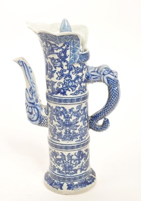 Lot 73 - 20TH CENTURY CHINESE PORCELAIN BLUE & WHITE WINE JUG