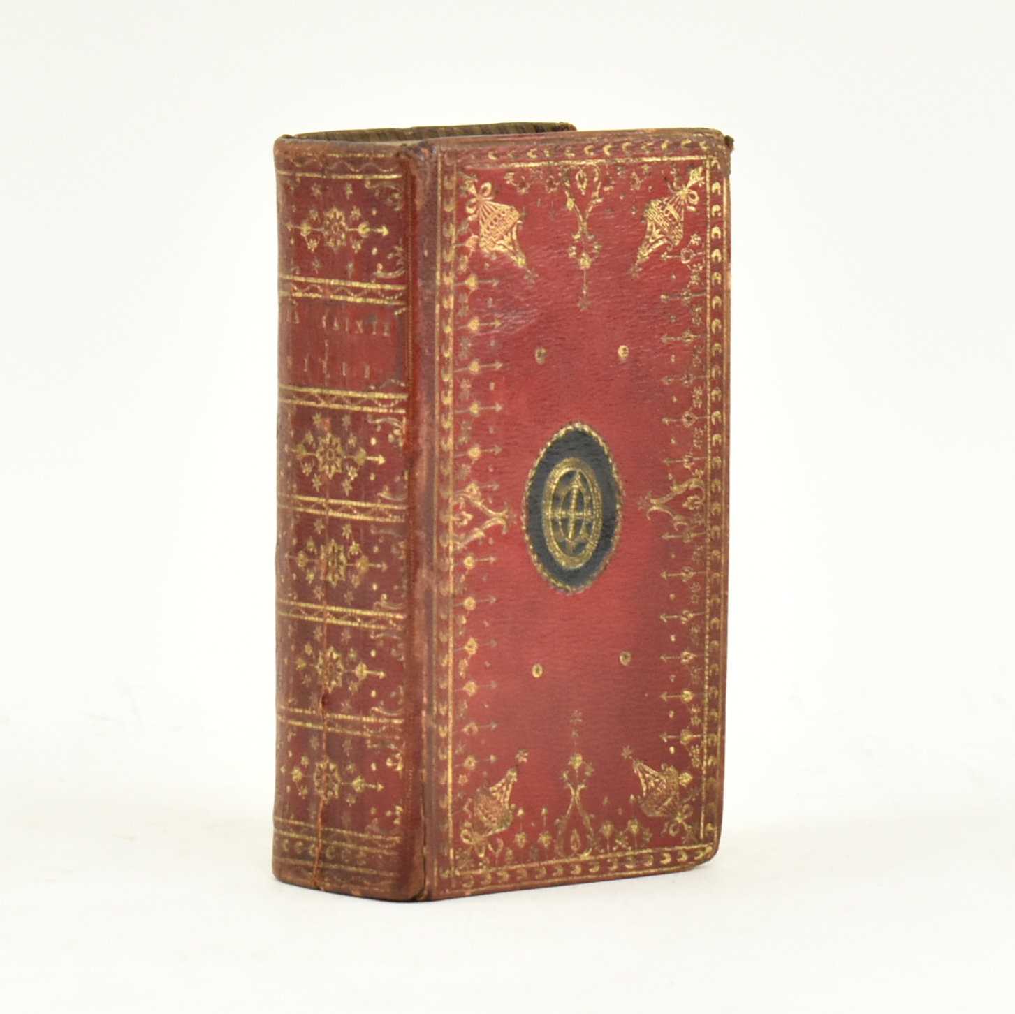 Lot 270 - BINDINGS. 1710 LA SAINTE BIBLE IN FULL STRAIGHT GRAIN RED MOROCCO WITH GILT DECORATION