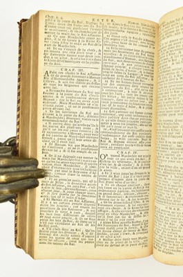 Lot 270 - BINDINGS. 1710 LA SAINTE BIBLE IN FULL STRAIGHT GRAIN RED MOROCCO WITH GILT DECORATION