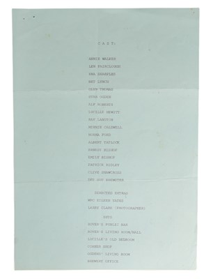 Lot 17 - CORONATION STREET (SOAP OPERA) - SIGNED SCRIPT PAGE C1970S