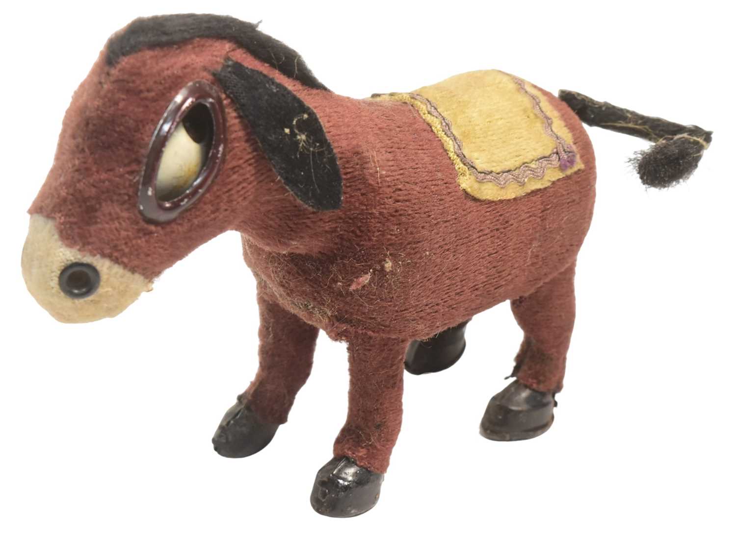 Lot 317 - VINTAGE 1950S WIND-UP FELT DONKEY TOY MADE IN JAPAN
