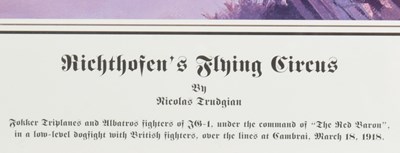 Lot 356 - AFTER NICOLAS TRUDGIAN - LIMITED EDITION ' RICHTHOFEN'S FLYING CIRCUS ' PRINT