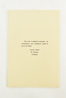 Lot 290 - TED HUGHES & SYLVIA PLATH. SCARCE 1956 SAINT BOTOLPH'S REVIEW