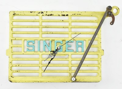 Lot 409 - SINGER SEWING MACHINE CAST IRON FOOT PEDAL CLOCK