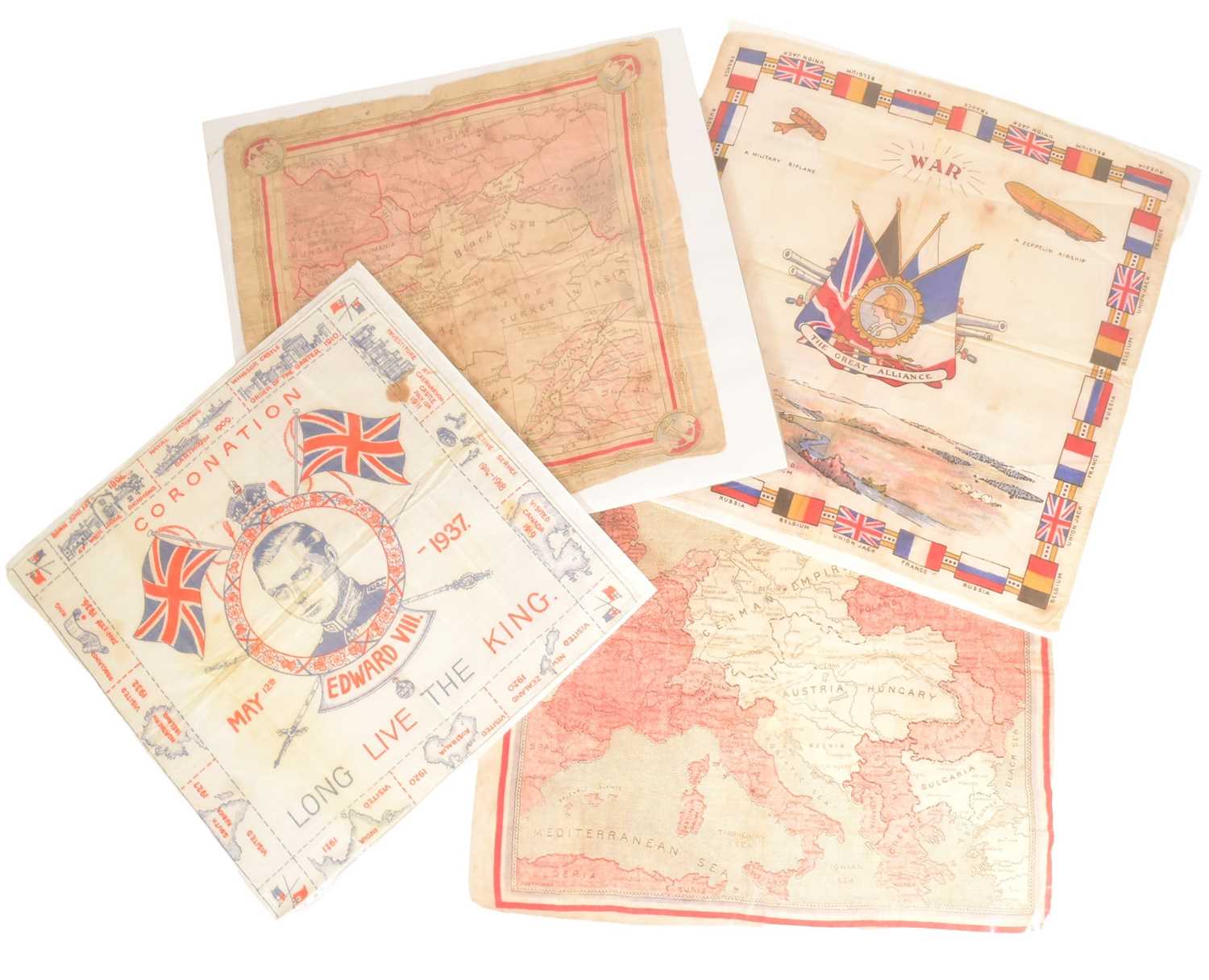 Lot 423 - FOUR SILK HANDKERCHIEF SOUVENIR MAPS